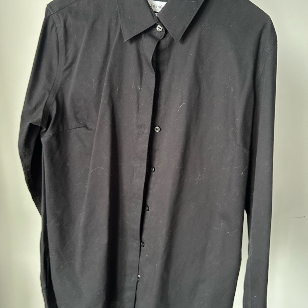 Calvin Klein Women's Black Button Down Shirt